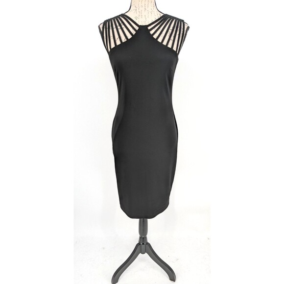 JOSEPH RIBKOFF Dress Size 4 Black Sheath Cocktails Symphoney - Picture 1 of 12